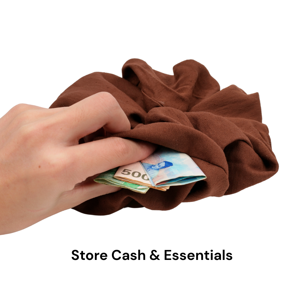 Oversized Scrunchie Pouch Hidden Zipper Pocket