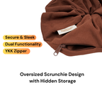 Oversized Scrunchie Pouch Hidden Zipper Pocket