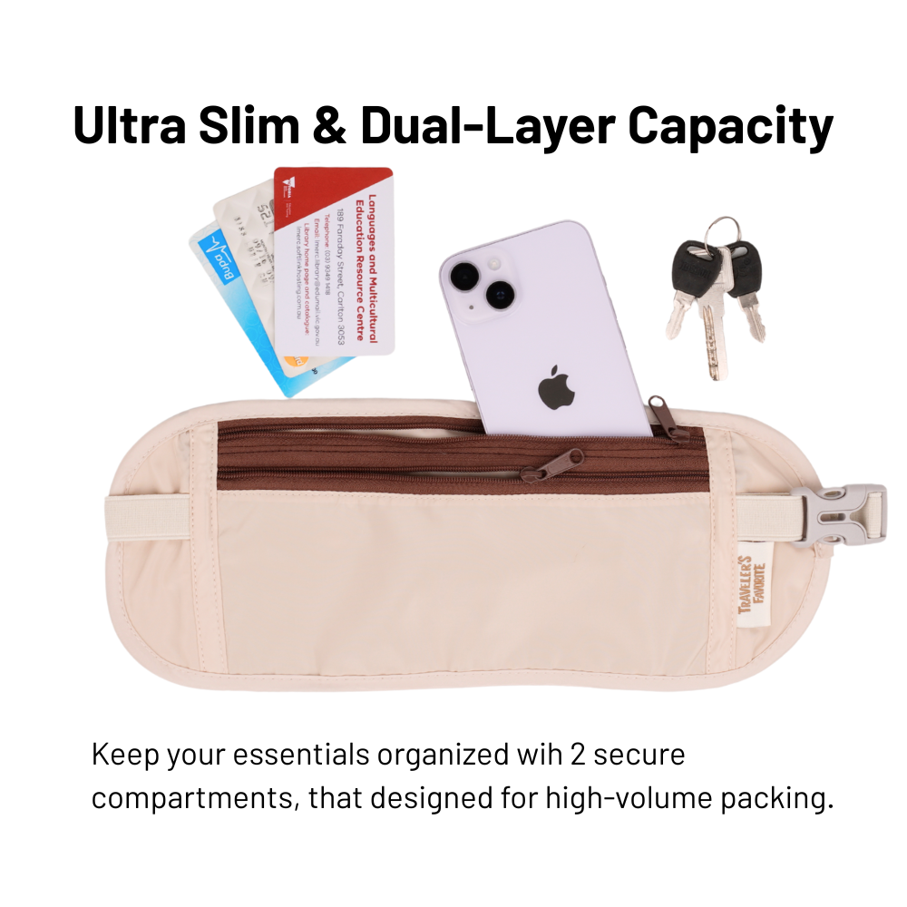 SlimSafe Hidden Anti-Theft Waist Pack in Beige