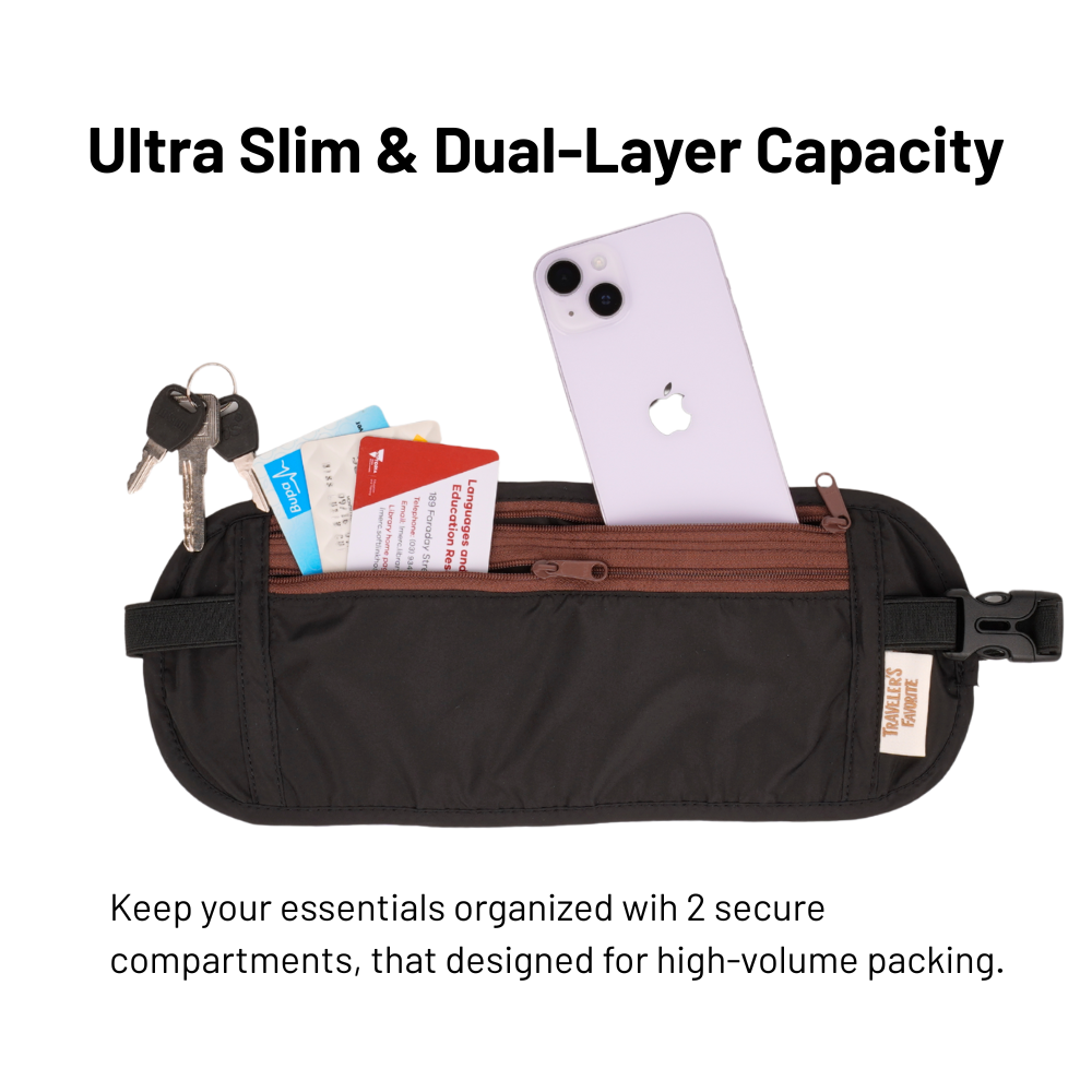 SlimSafe Hidden Anti-Theft Waist Pack in Classic Black