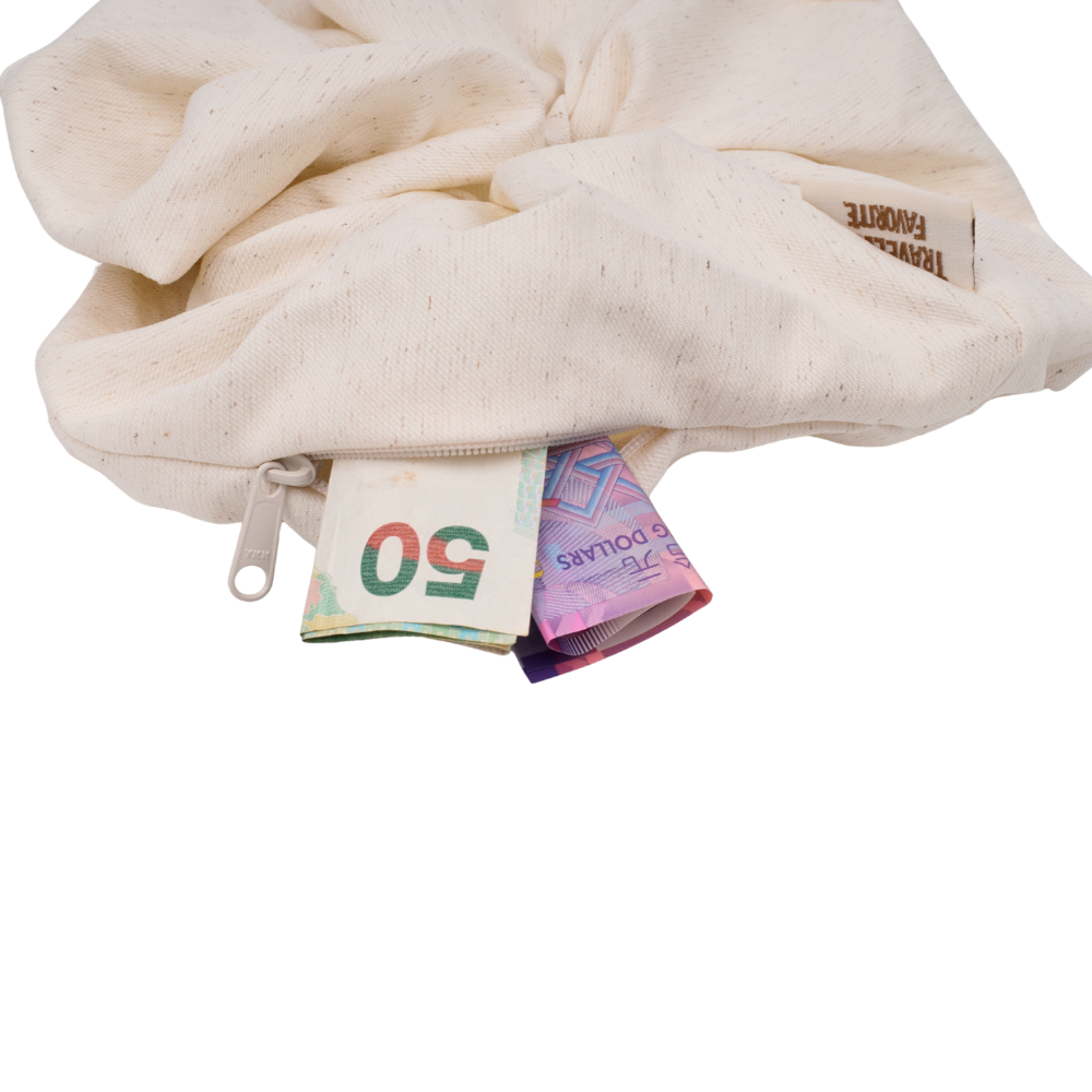 Oversized Scrunchie Pouch Hidden Zipper Pocket