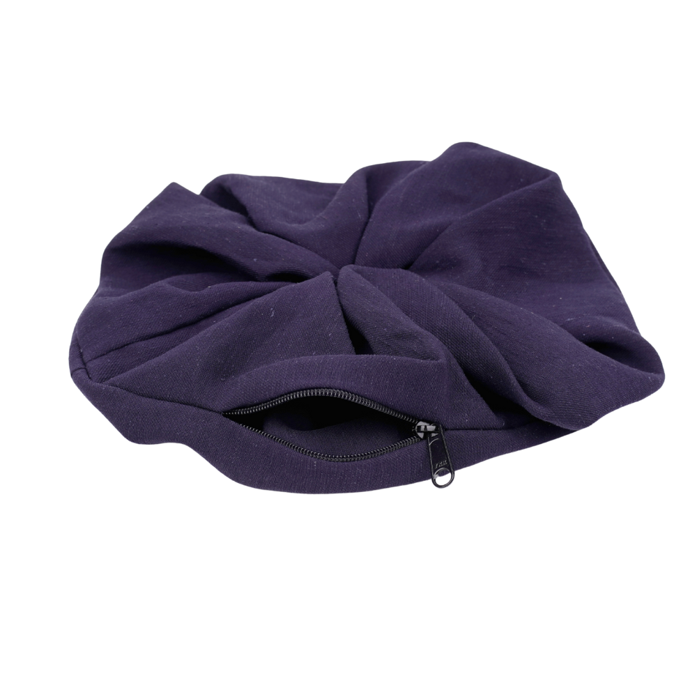 Scrunchie Pouch Hidden Pocket in Navy Blue