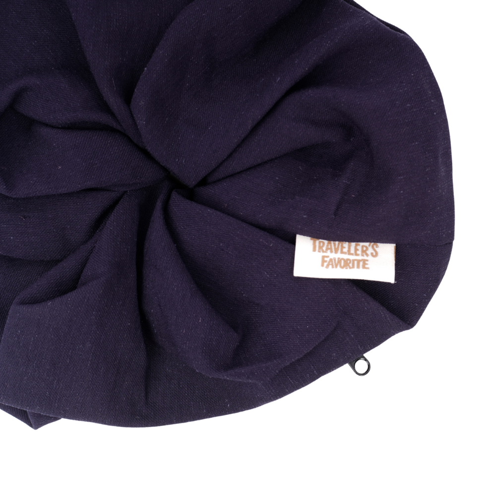 Scrunchie Pouch Hidden Pocket in Navy Blue