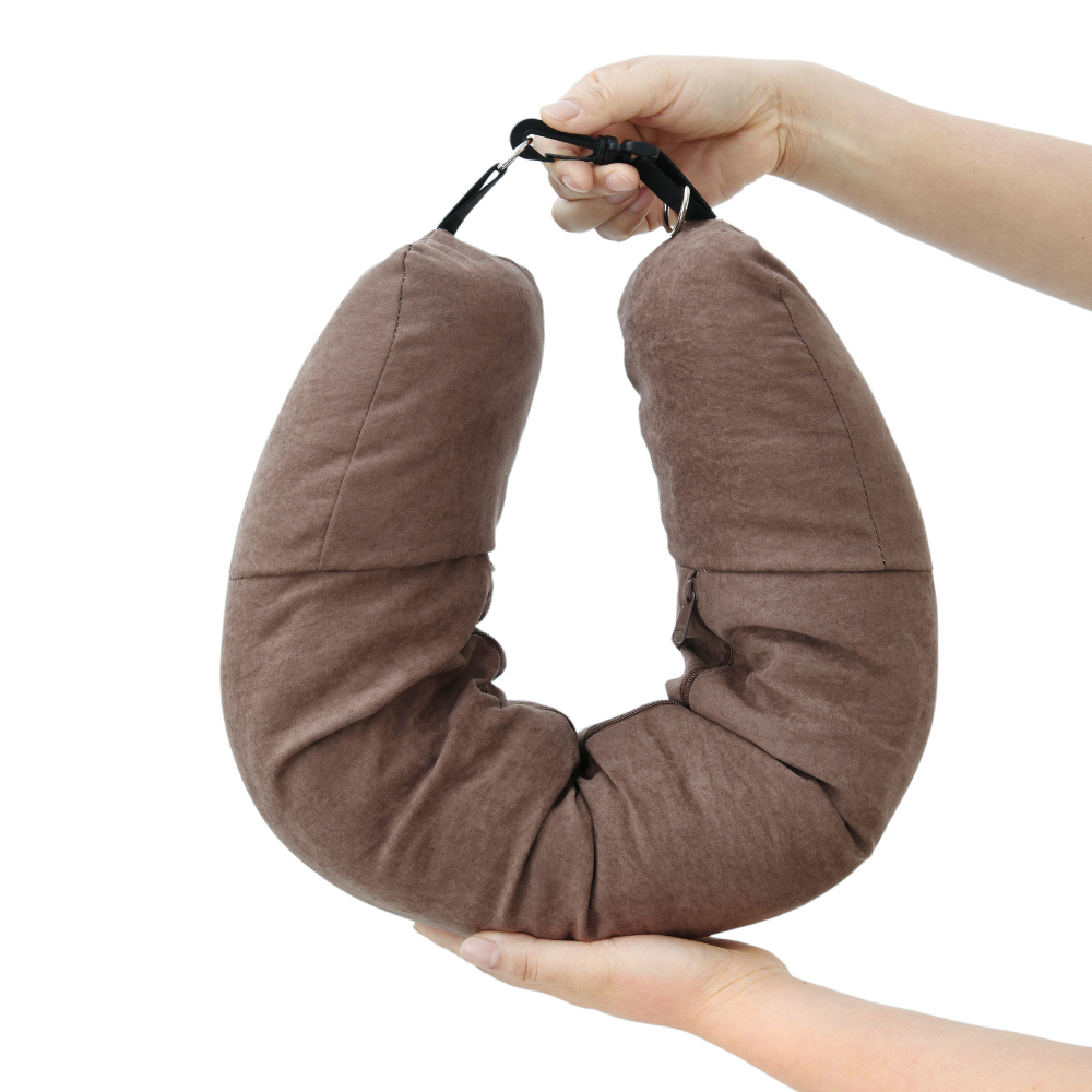 Stuffable Travel Pillow & Packing Cube Extra Luggage Brownie