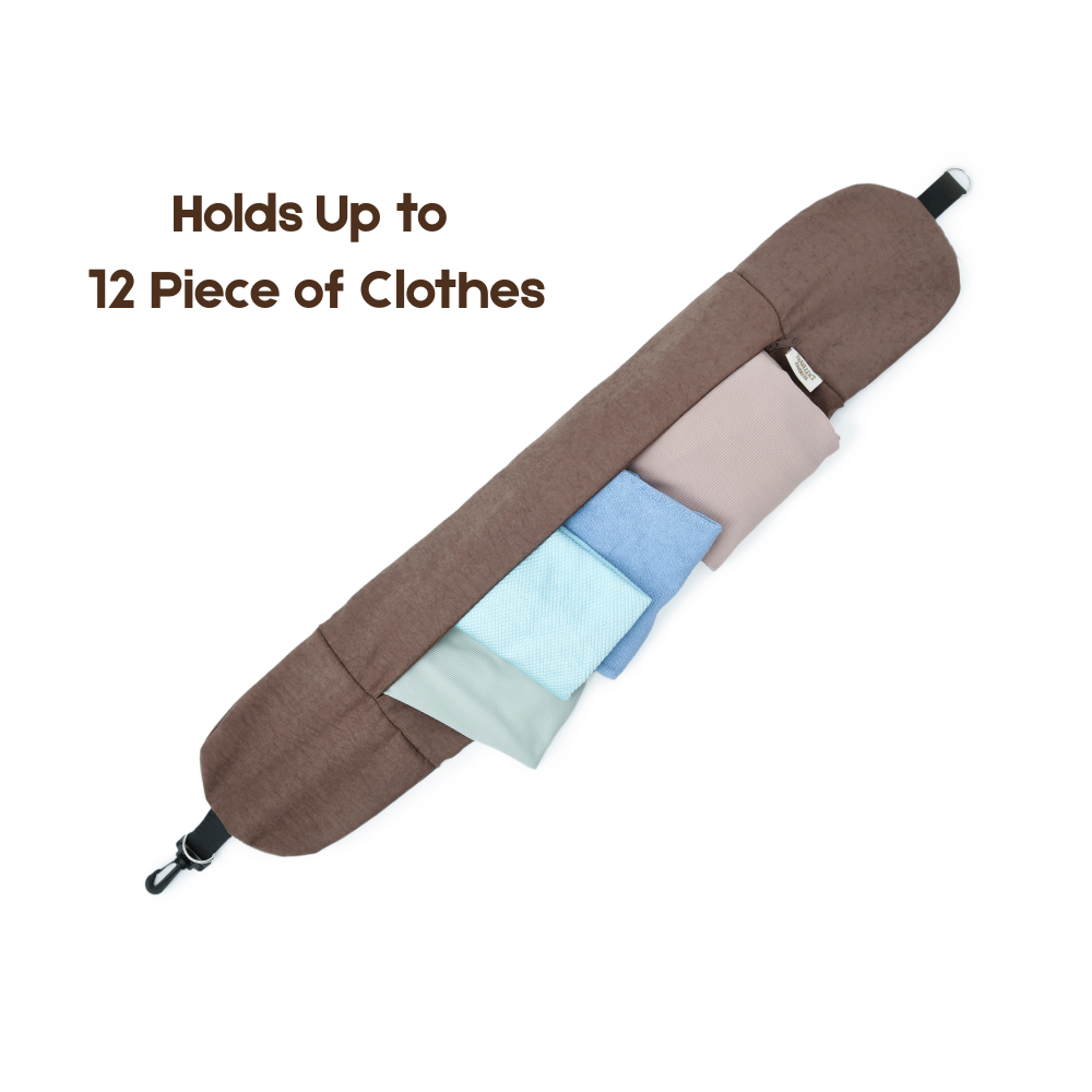 Stuffable Travel Pillow & Packing Cube Extra Luggage Brownie