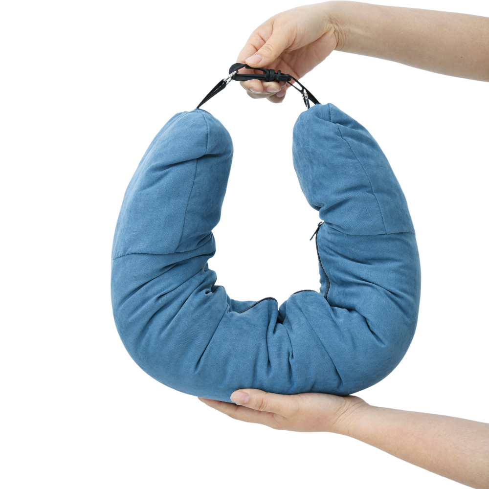 Stuffable Travel Pillow & Packing Cube Extra Luggage Denim Blue