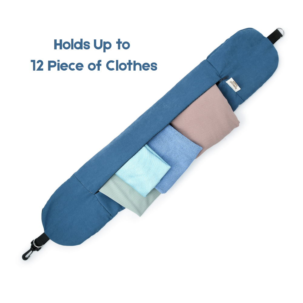 Stuffable Travel Pillow & Packing Cube Extra Luggage Denim Blue