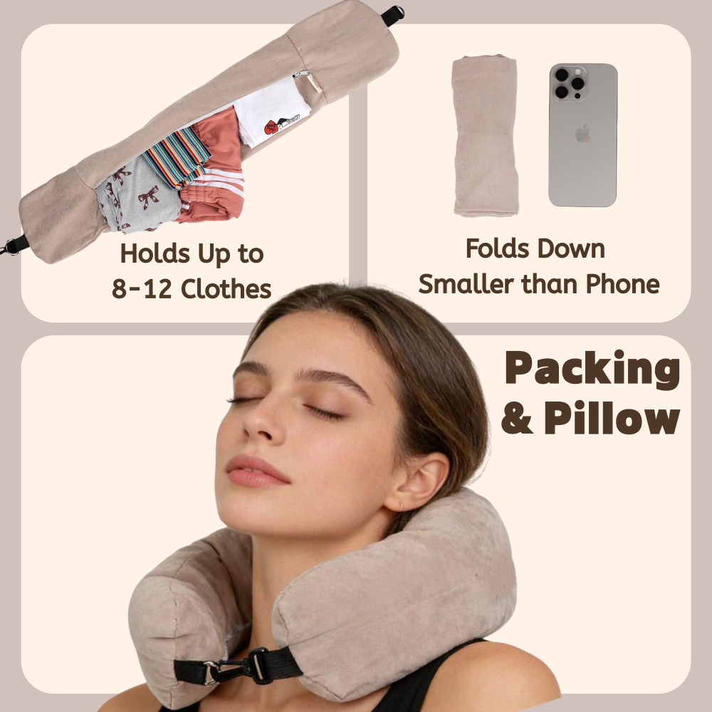 Stuffable Travel Pillow & Packing Cube Extra Luggage